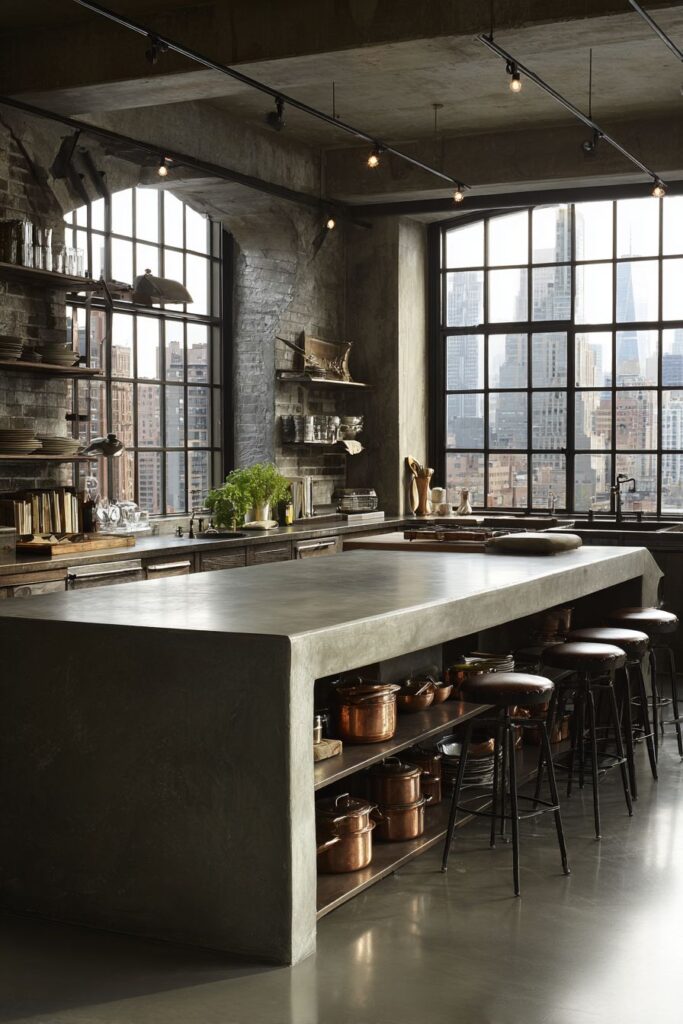 Concrete Island with Integrated Steel Brackets