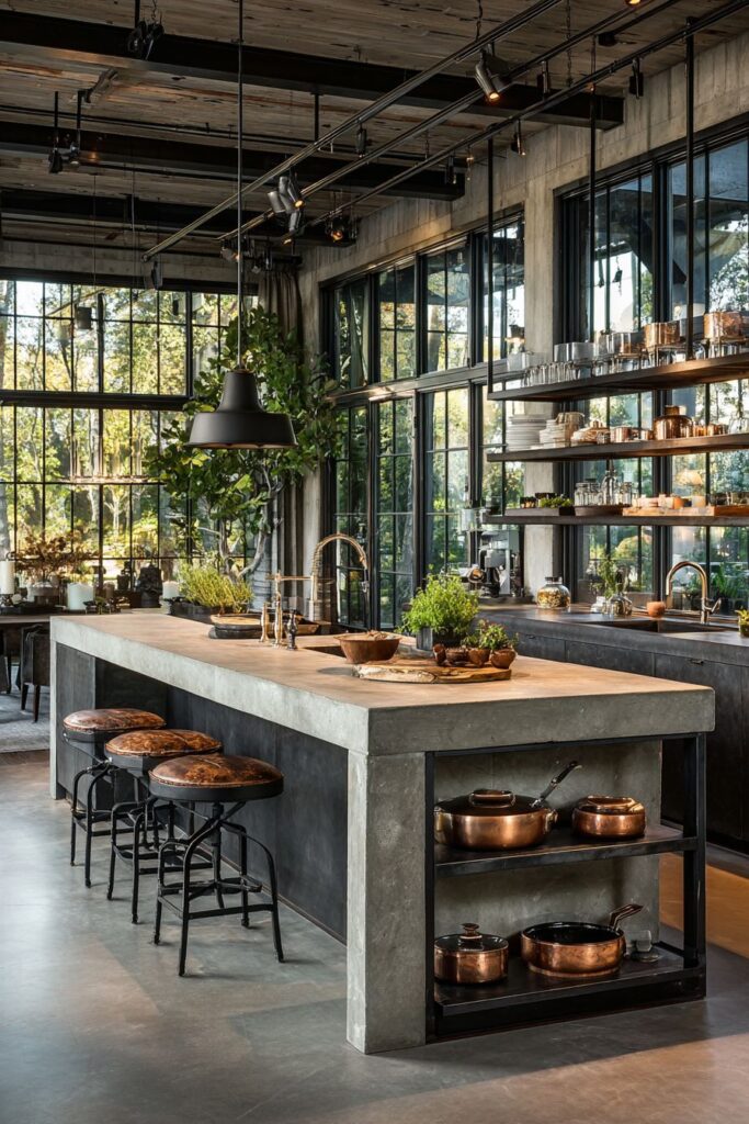 Concrete Island with Integrated Steel Brackets