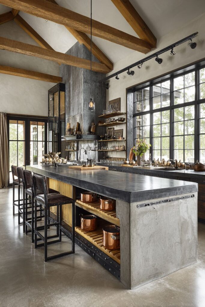 Concrete Island with Integrated Steel Brackets