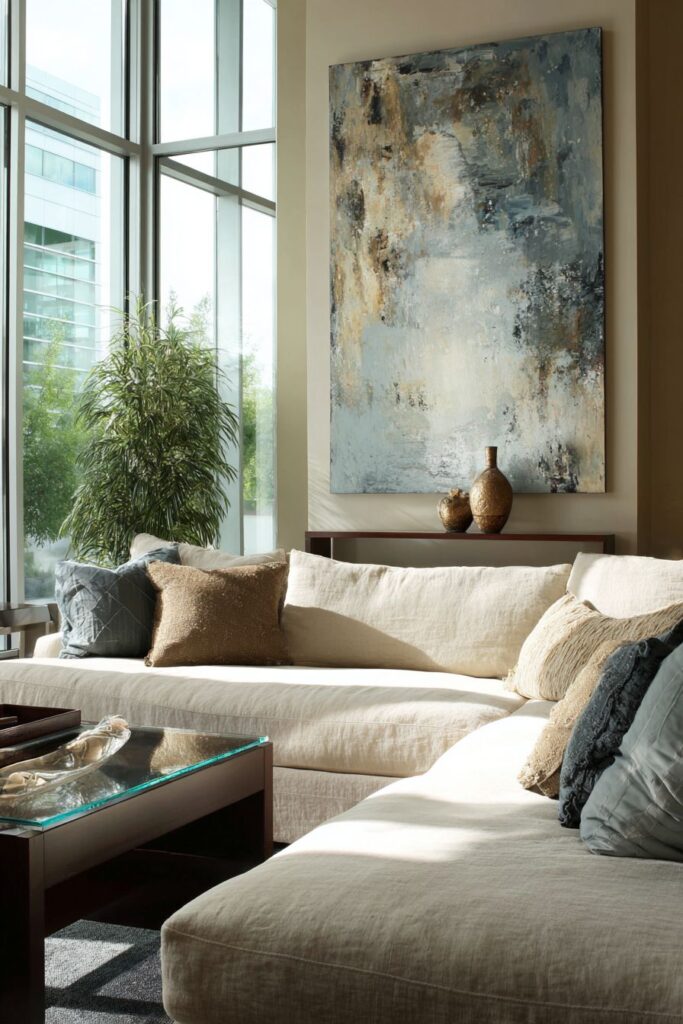 Oversized Abstract Artwork Statement Piece