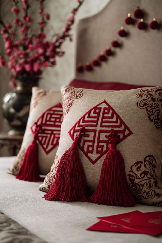 Cozy Bedroom Corner with Festive Serenity