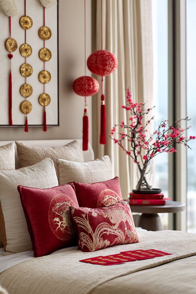 Cozy Bedroom Corner with Festive Serenity