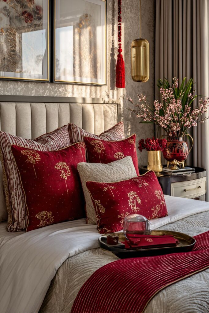 Cozy Bedroom Corner with Festive Serenity