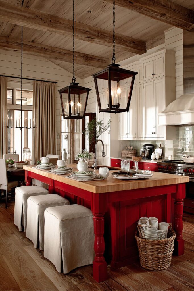 Cherry Wood Island Centerpiece