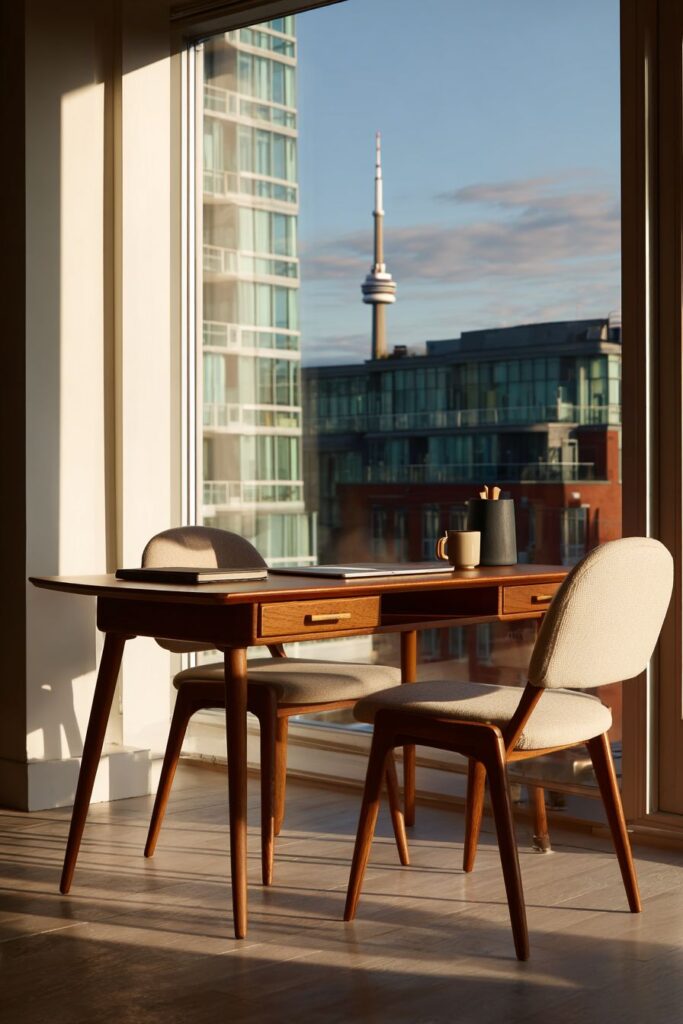 Rectangular Table with Integrated Storage Drawers