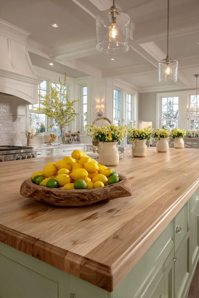 Sage Green Farmhouse Island Centerpiece