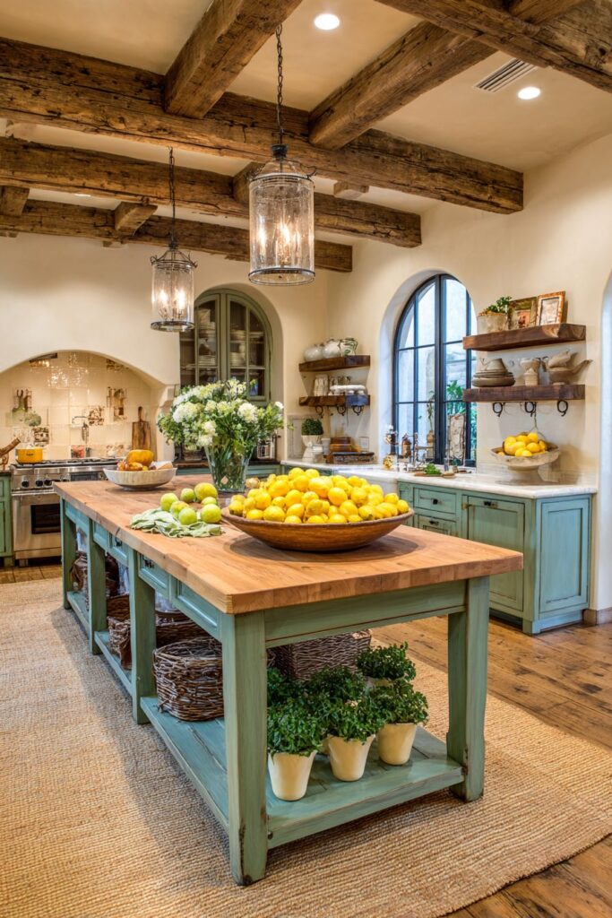 Sage Green Farmhouse Island Centerpiece