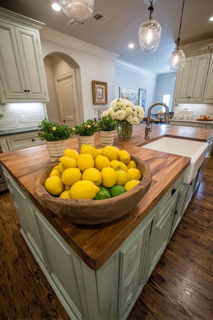 Sage Green Farmhouse Island Centerpiece
