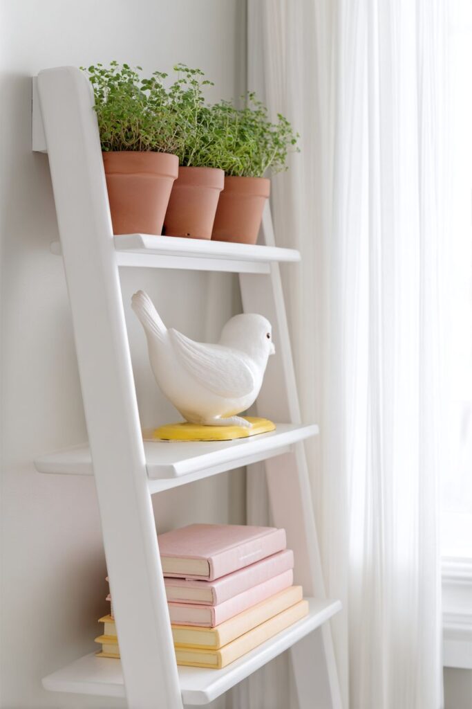 Scandinavian Simplicity on Ladder Shelves