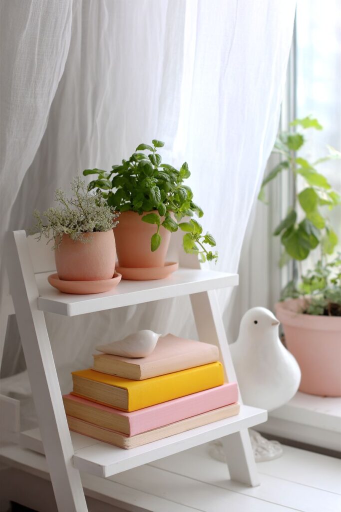 Scandinavian Simplicity on Ladder Shelves