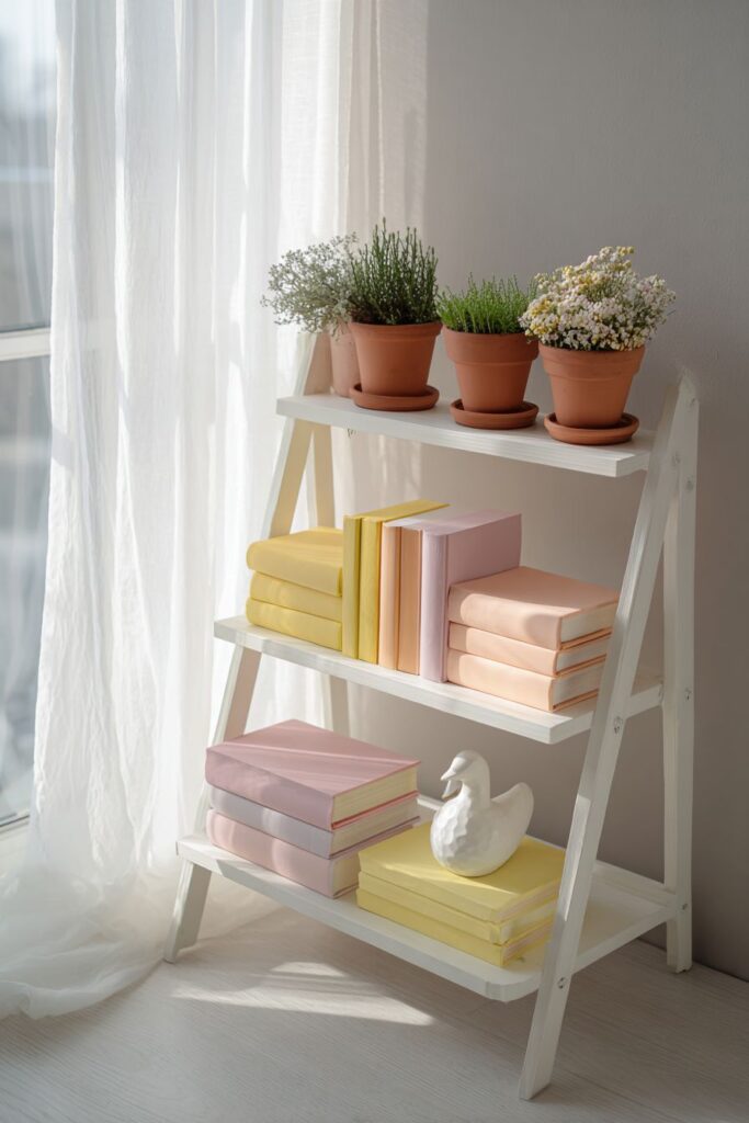 Scandinavian Simplicity on Ladder Shelves