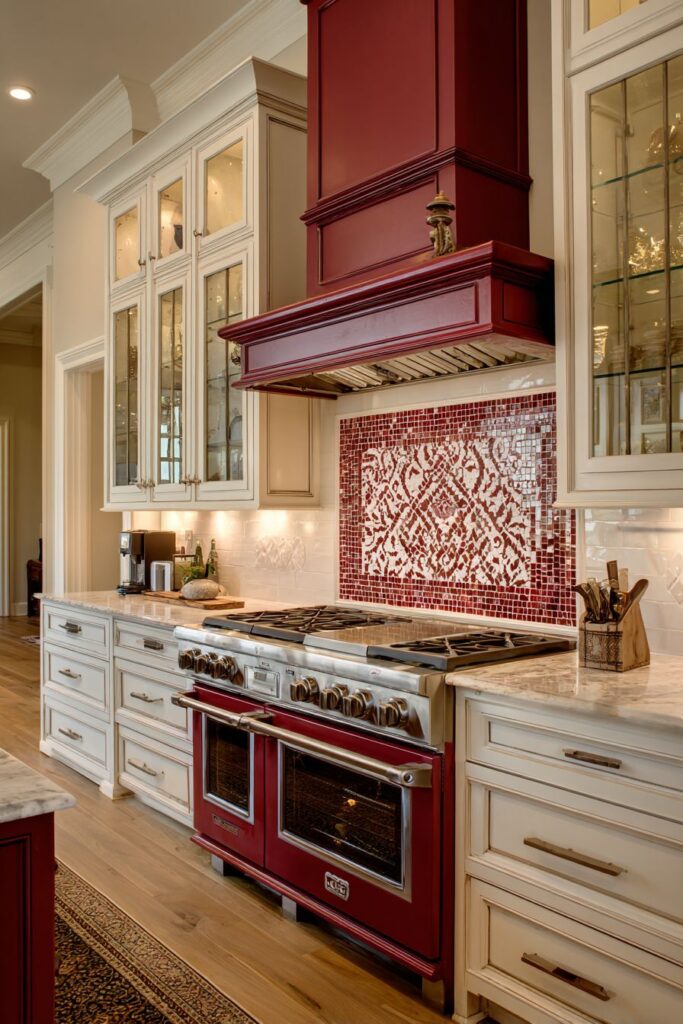 Red Mosaic Tile Artistry
