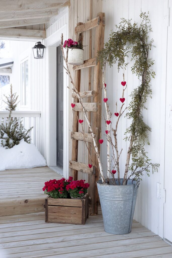Cotton Stem & Rose Centerpiece