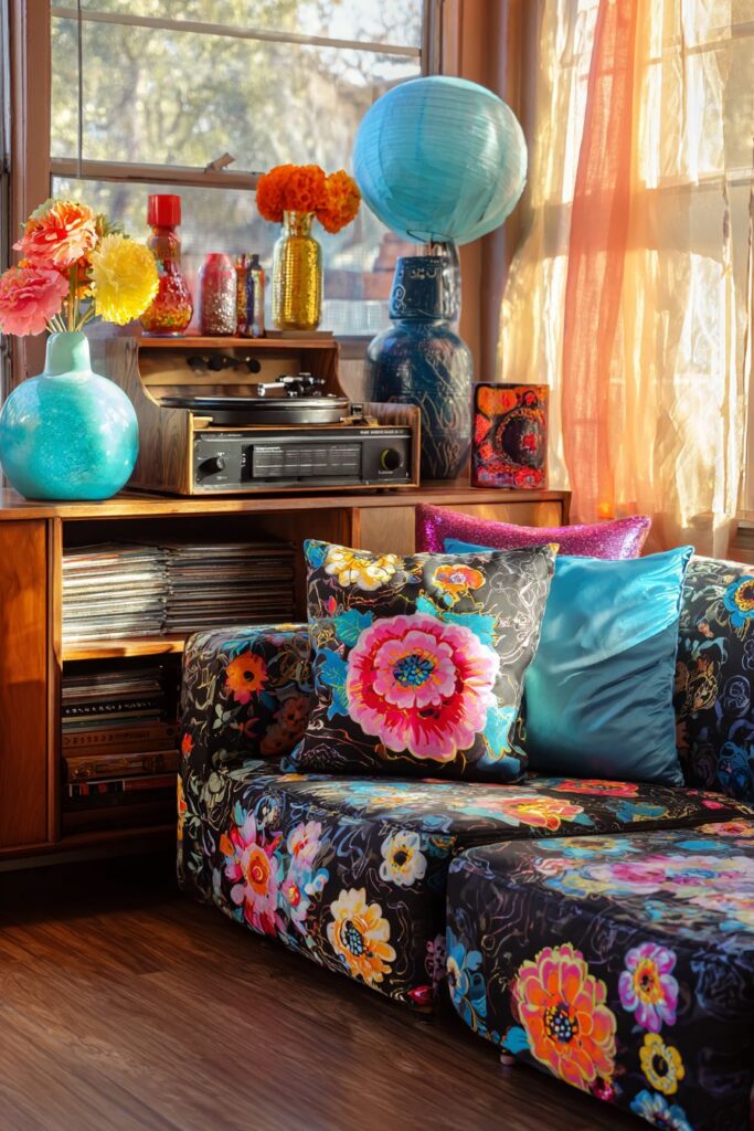 Retro Floral Statement with Mid-Century Nostalgia