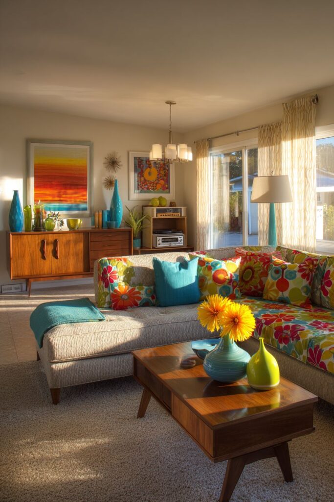 Retro Floral Statement with Mid-Century Nostalgia