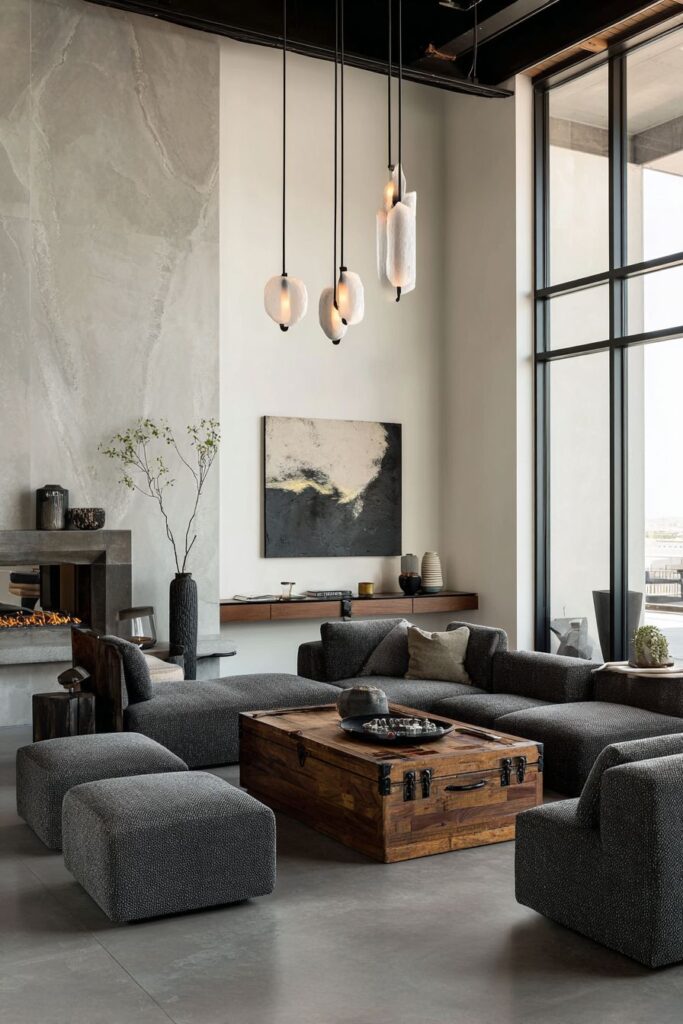 Sophisticated Contrast with Marble and Modernity