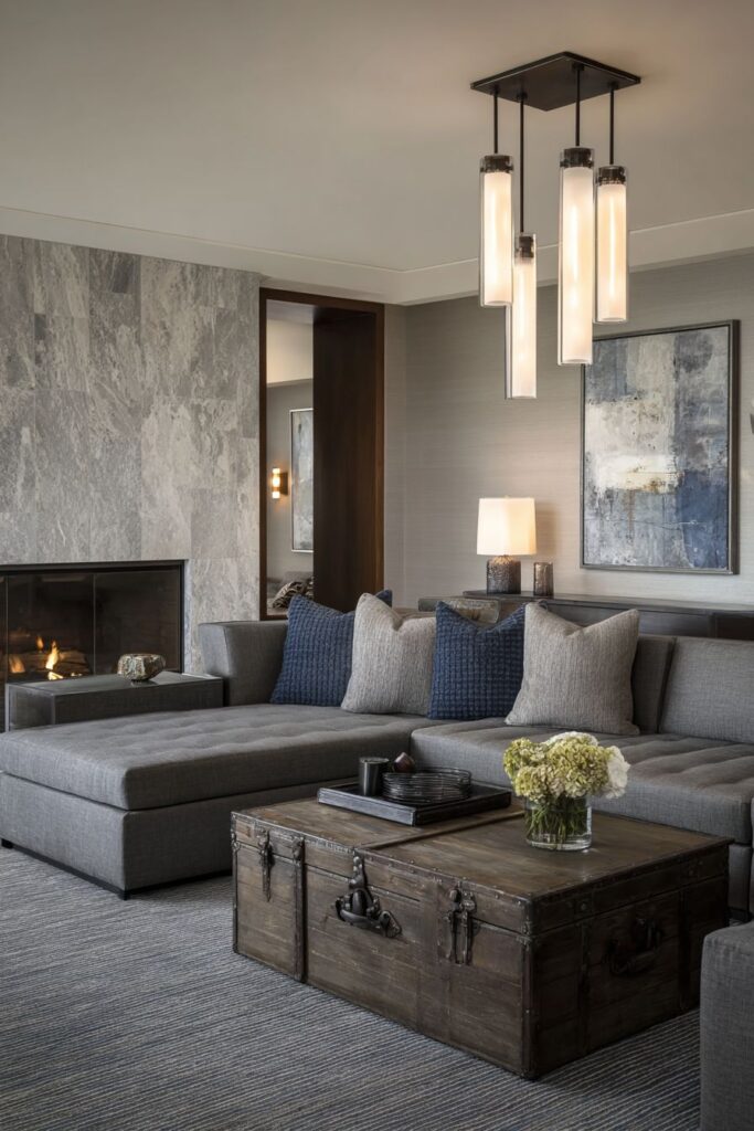 Sophisticated Contrast with Marble and Modernity