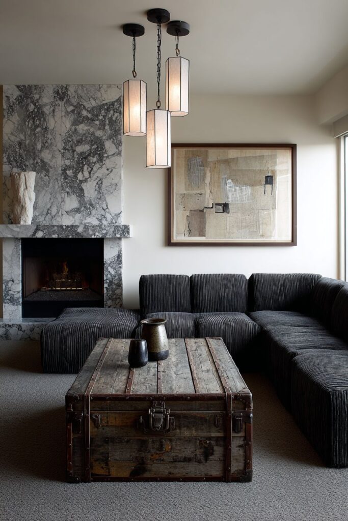 Sophisticated Contrast with Marble and Modernity