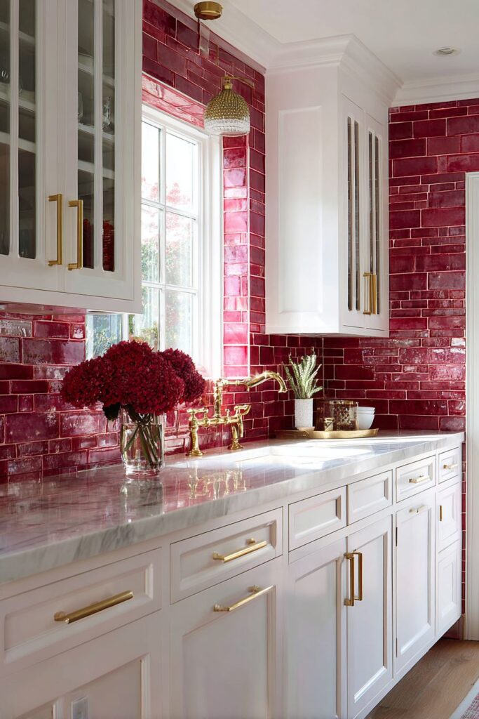 Artisanal Red Tile Backsplash