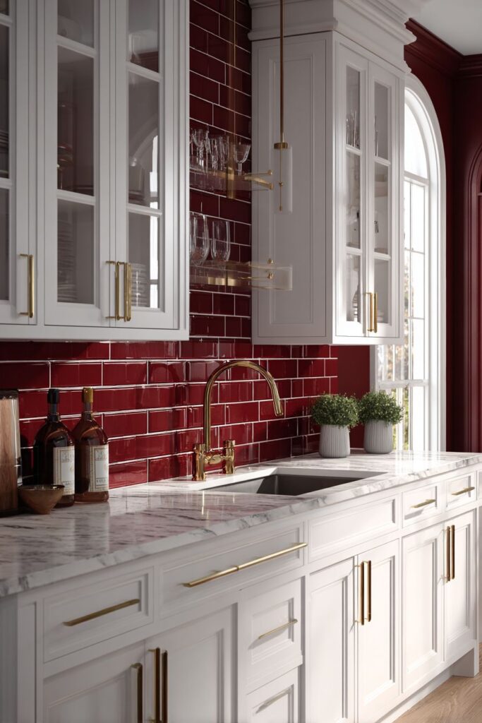 Artisanal Red Tile Backsplash