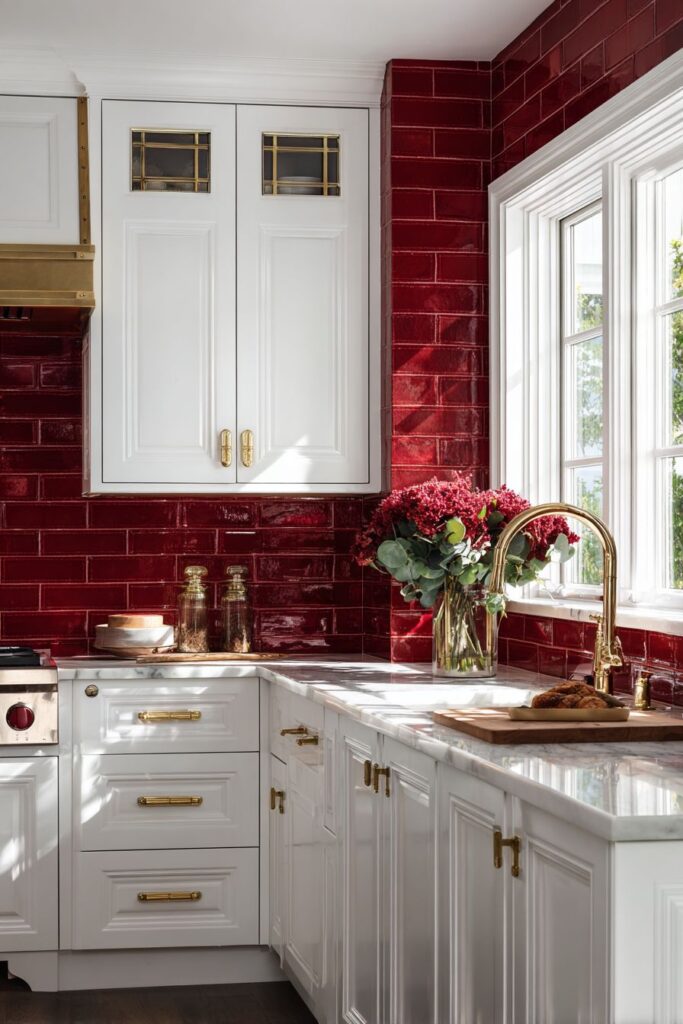 Artisanal Red Tile Backsplash
