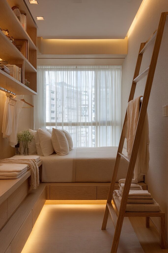 Platform Bed Bedroom with Integrated Storage Solutions