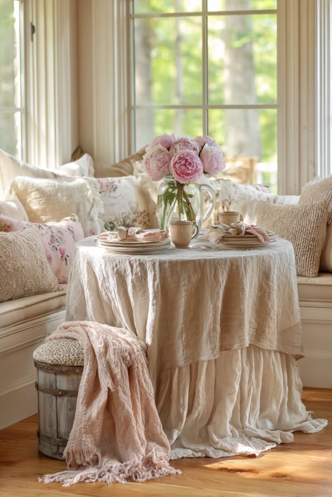 Blush Pink Breakfast Nook Intimacy