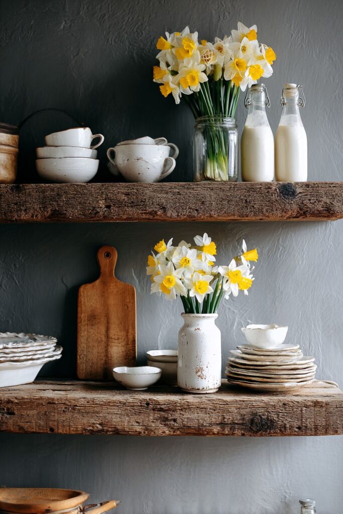 Farmhouse Kitchen Open Shelving