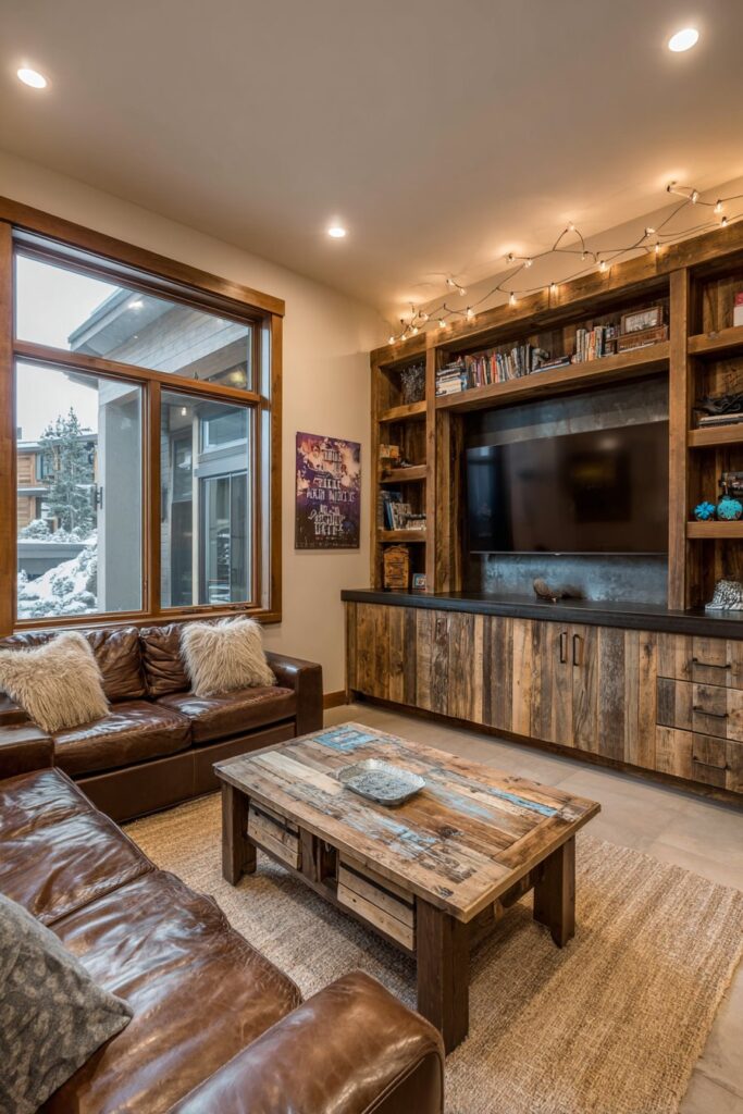 Rustic Reclaimed Wood Entertainment Center