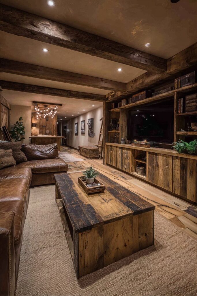 Rustic Reclaimed Wood Entertainment Center