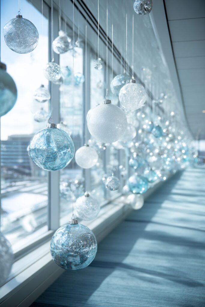 Modern Floating Ornament Installation