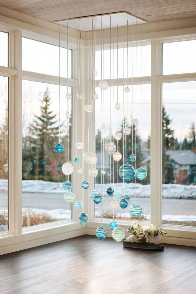 Modern Floating Ornament Installation