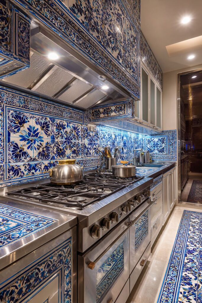 Artistic Backsplash with Jaipur-Inspired Ceramics