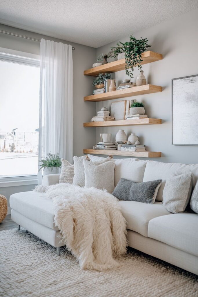 Asymmetrical Floating Shelf Display