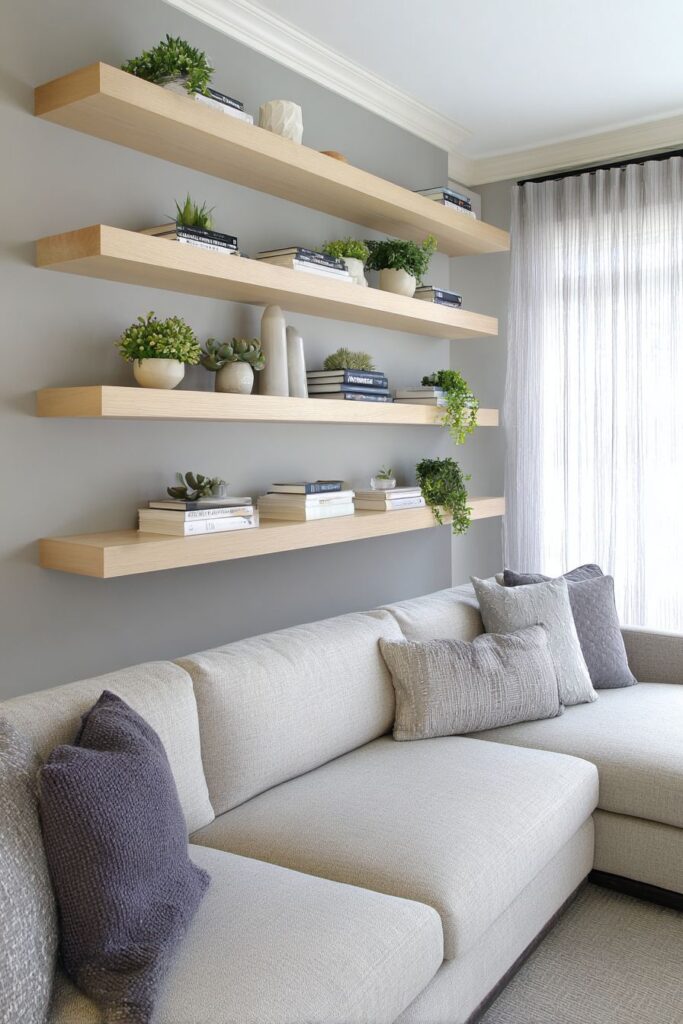 Asymmetrical Floating Shelf Display