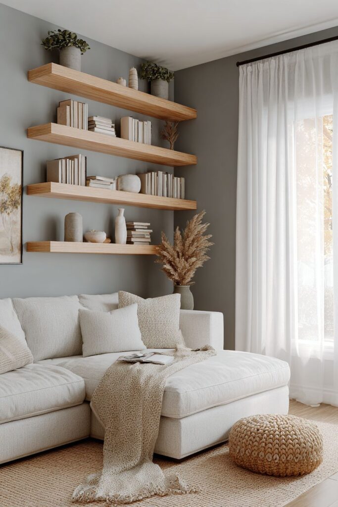 Asymmetrical Floating Shelf Display