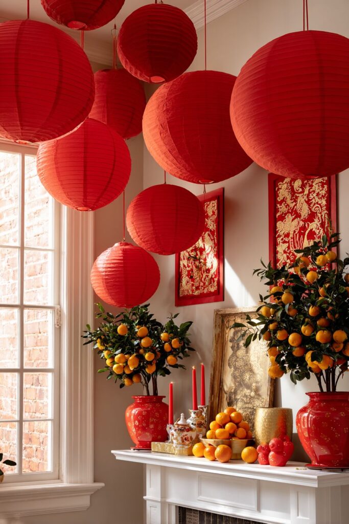 Family Living Room with Layered Lantern Canopy