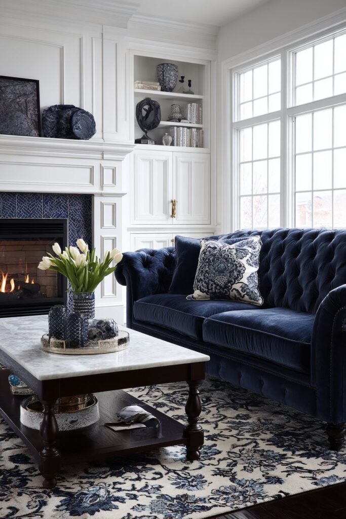 Transitional Fireplace Focal Point