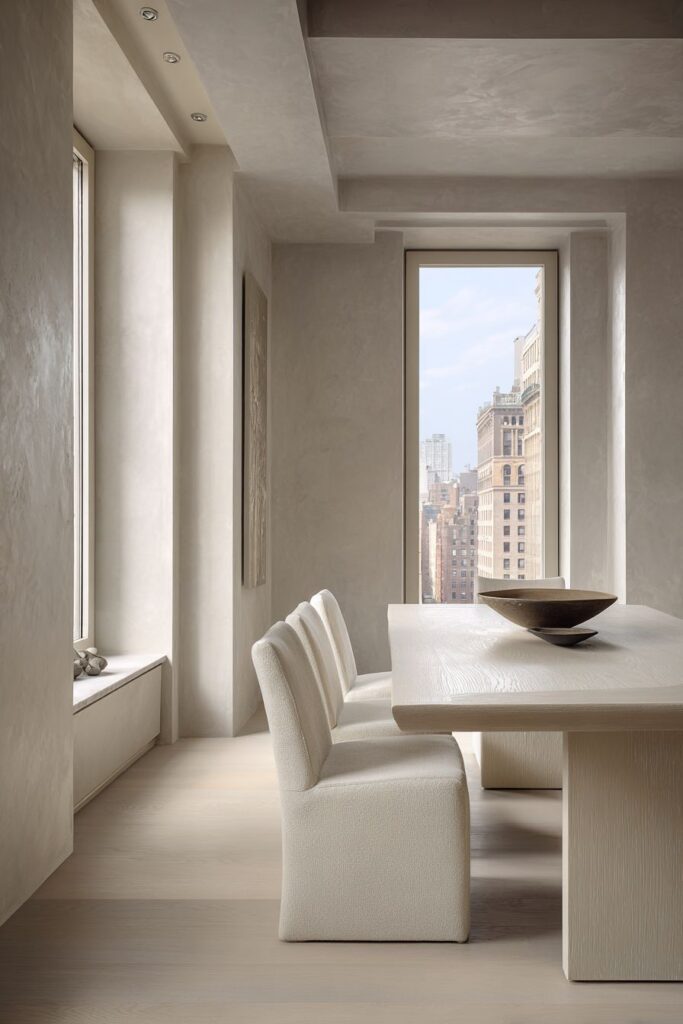 Minimalist Blonde Wood and Oatmeal Linen