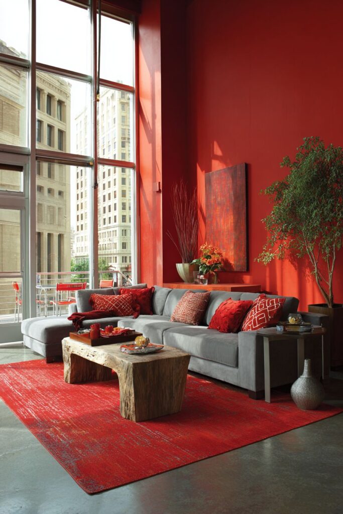 Contemporary Terracotta Accent Wall Drama