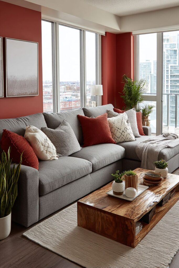 Contemporary Terracotta Accent Wall Drama