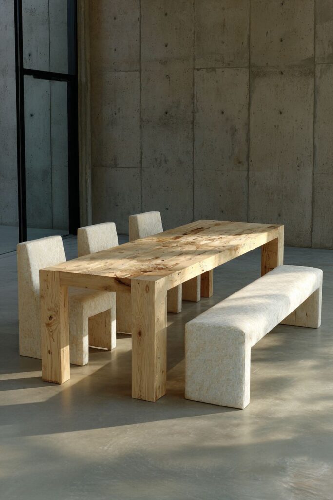 Bench-Style Wall-Mounted Dining Setup