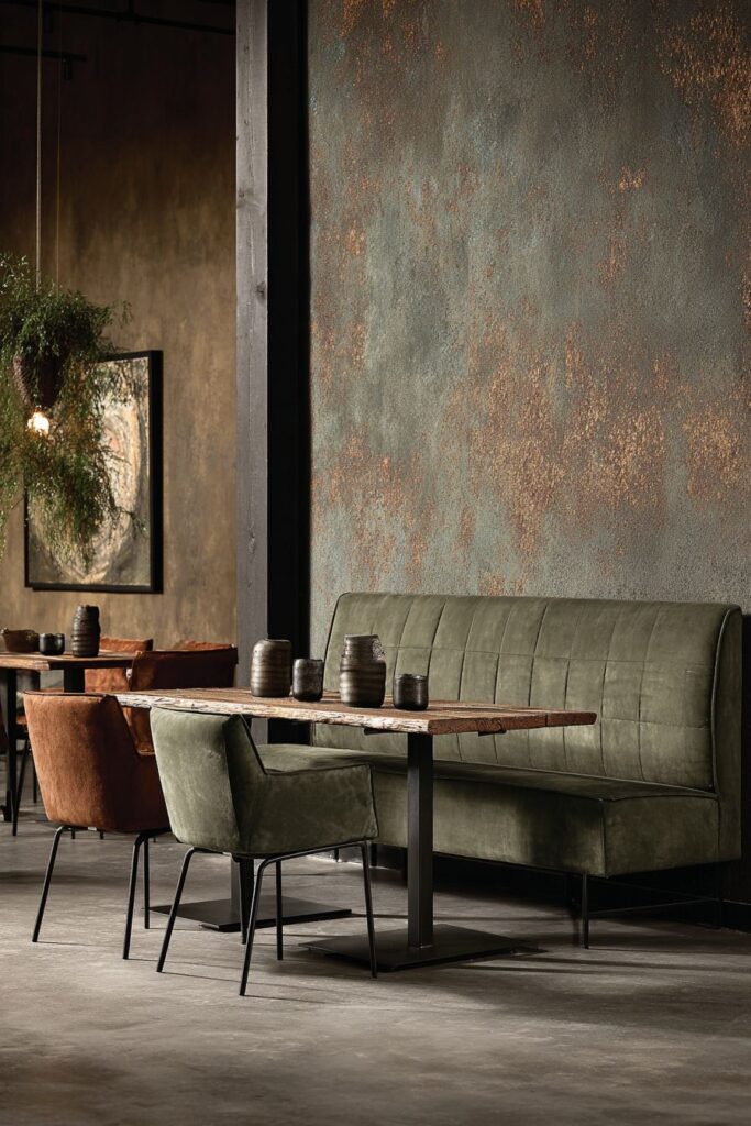 Bench-Style Wall-Mounted Dining Setup