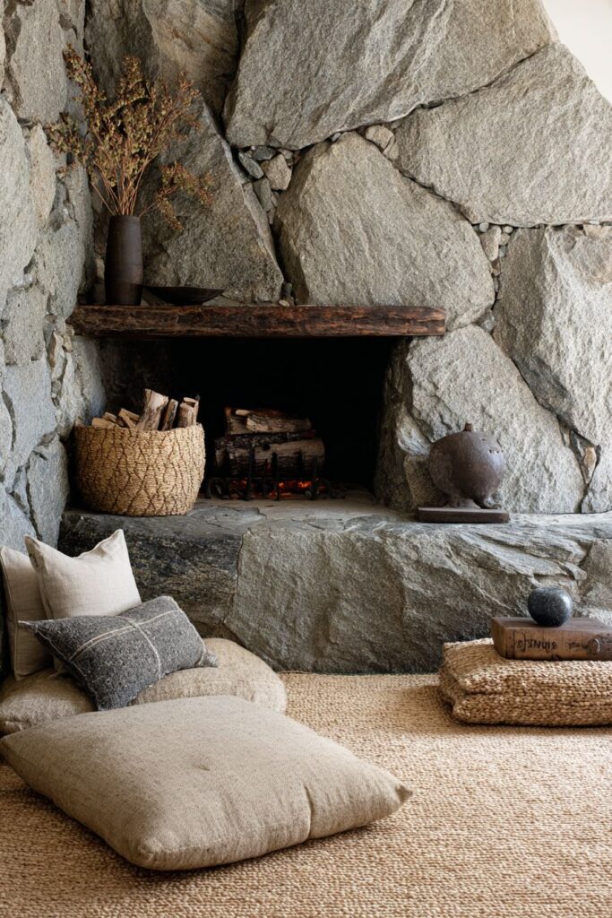  Stone Fireplace Sanctuary