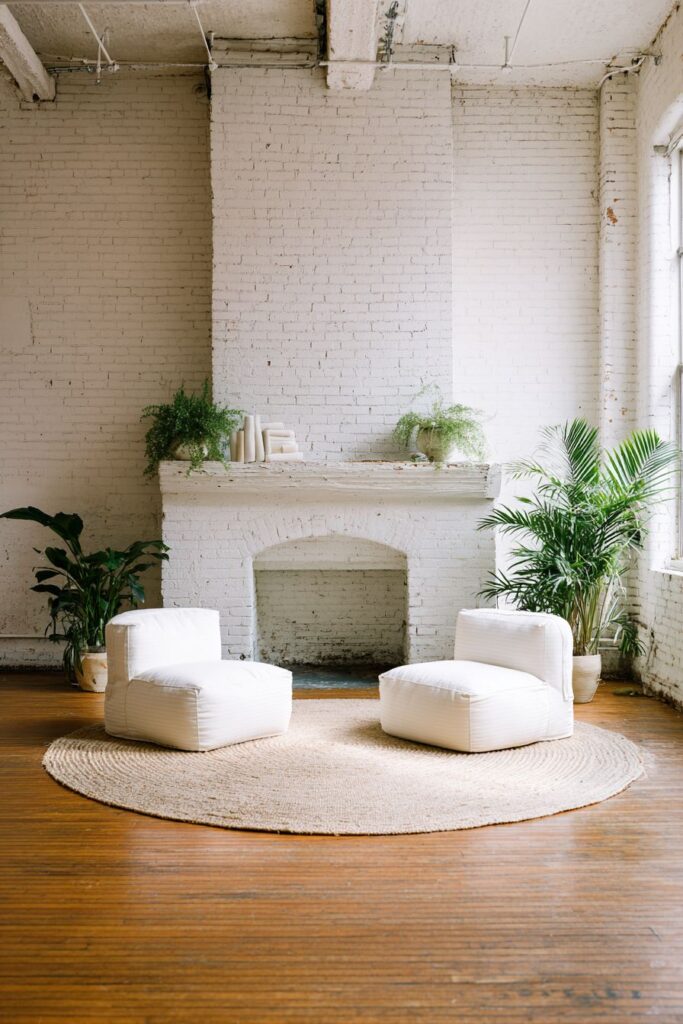 Fireplace-Focused Gathering Space