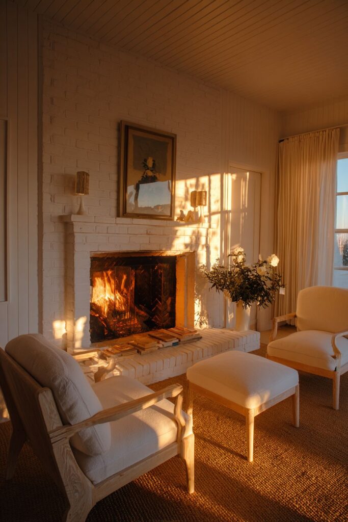 Fireplace-Focused Gathering Space