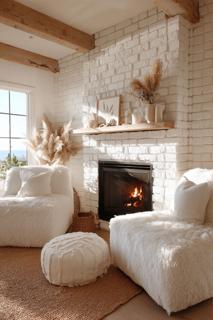 Fireplace-Focused Gathering Space