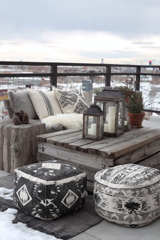 Rustic Setup with Reclaimed Wood and Nordic Patterns