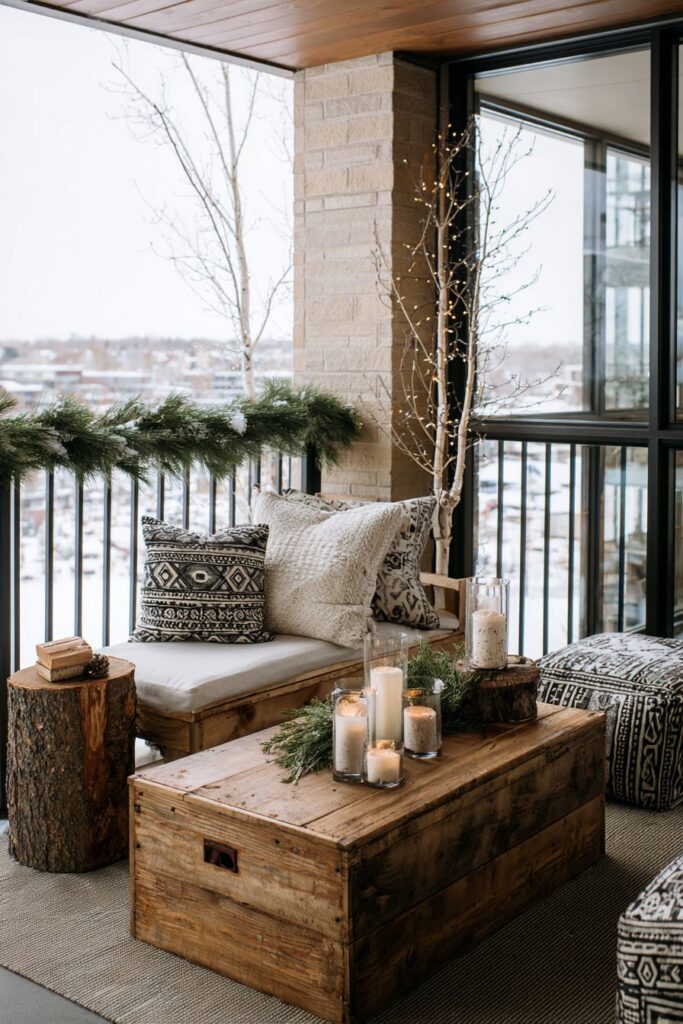 Rustic Setup with Reclaimed Wood and Nordic Patterns