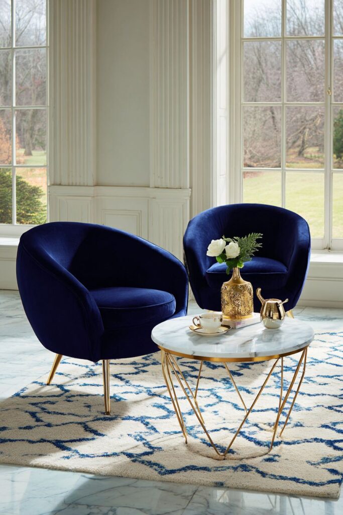 Navy Sophistication: Elegant Paired Seating